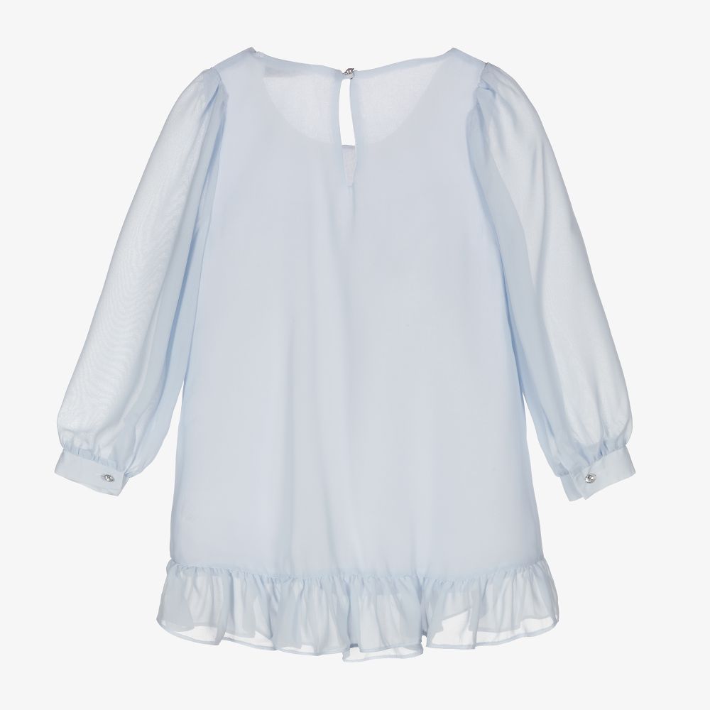 Giamo-Girls Blue Chiffon Dress | Childrensalon Outlet