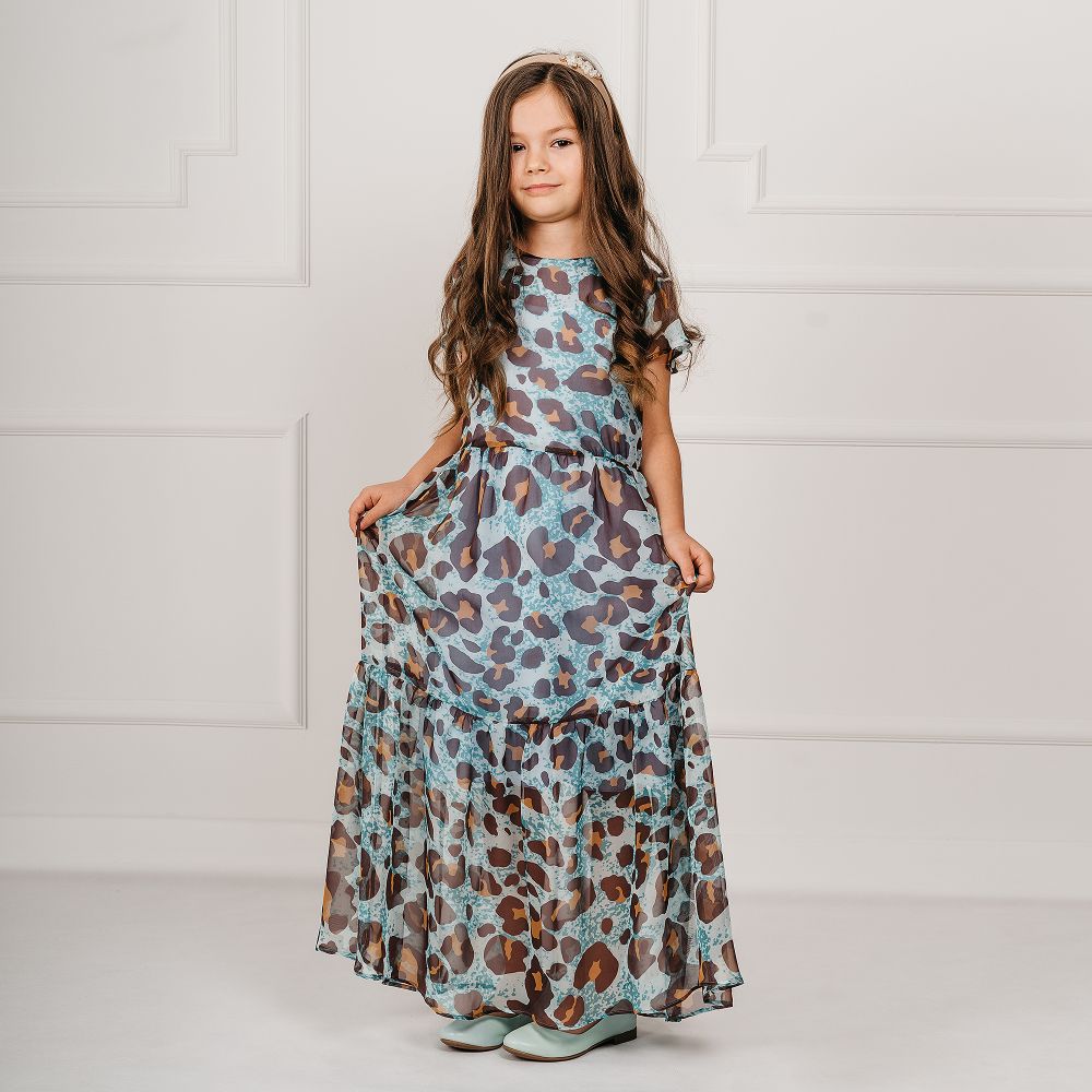 Girls blue maxi dress clearance