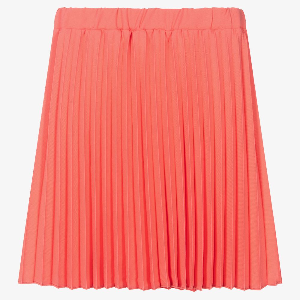 Giamo - Girls Coral Pink Pleated Skirt | Childrensalon