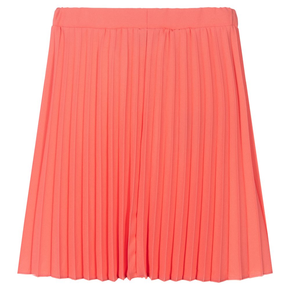 Giamo-Girls Coral Pink Pleated Skirt | Childrensalon Outlet