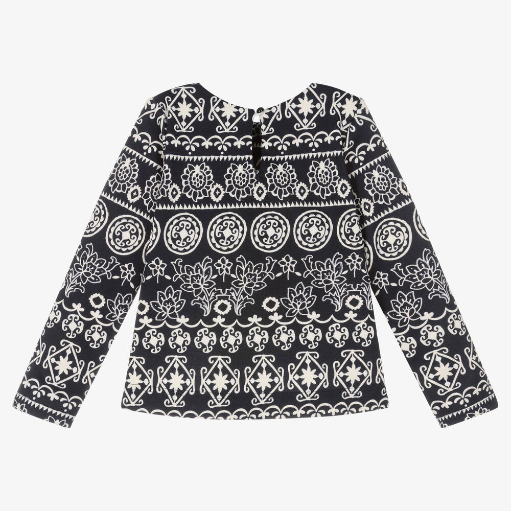 Giamo-Girls Floral Jacquard Top | Childrensalon Outlet