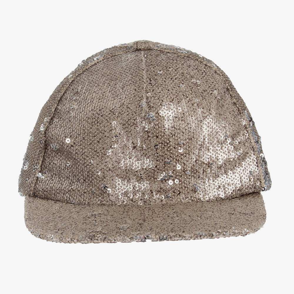 Giamo-Girls Gold Sequin Cap | Childrensalon Outlet