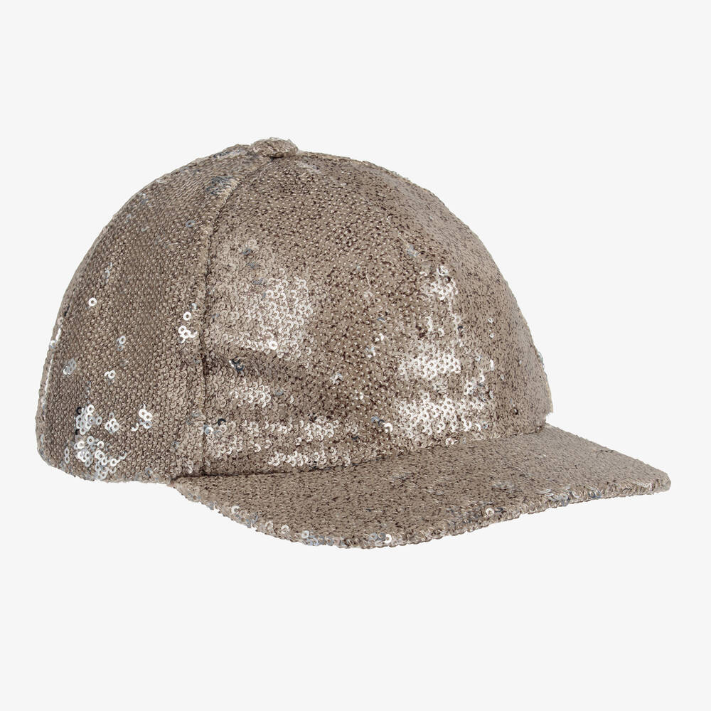 Giamo - Girls Gold Sequin Cap | Childrensalon