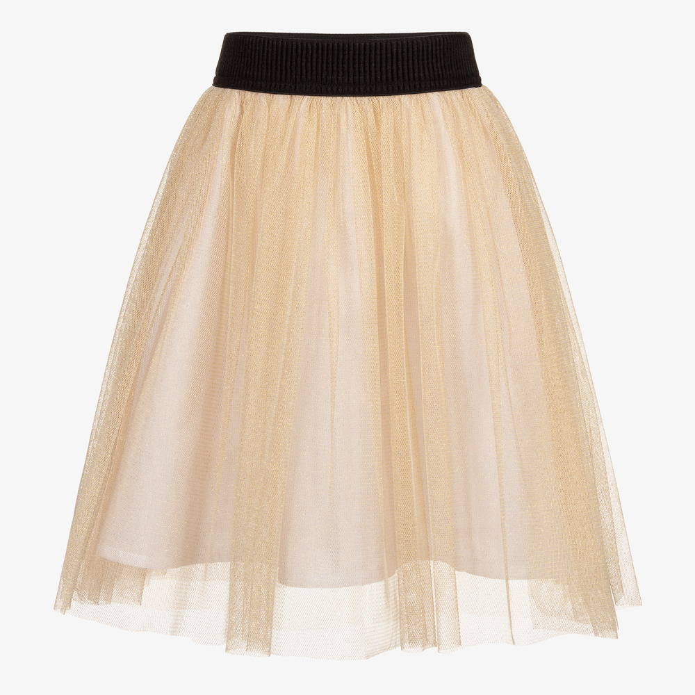 Giamo - Girls Gold Tulle Skirt | Childrensalon