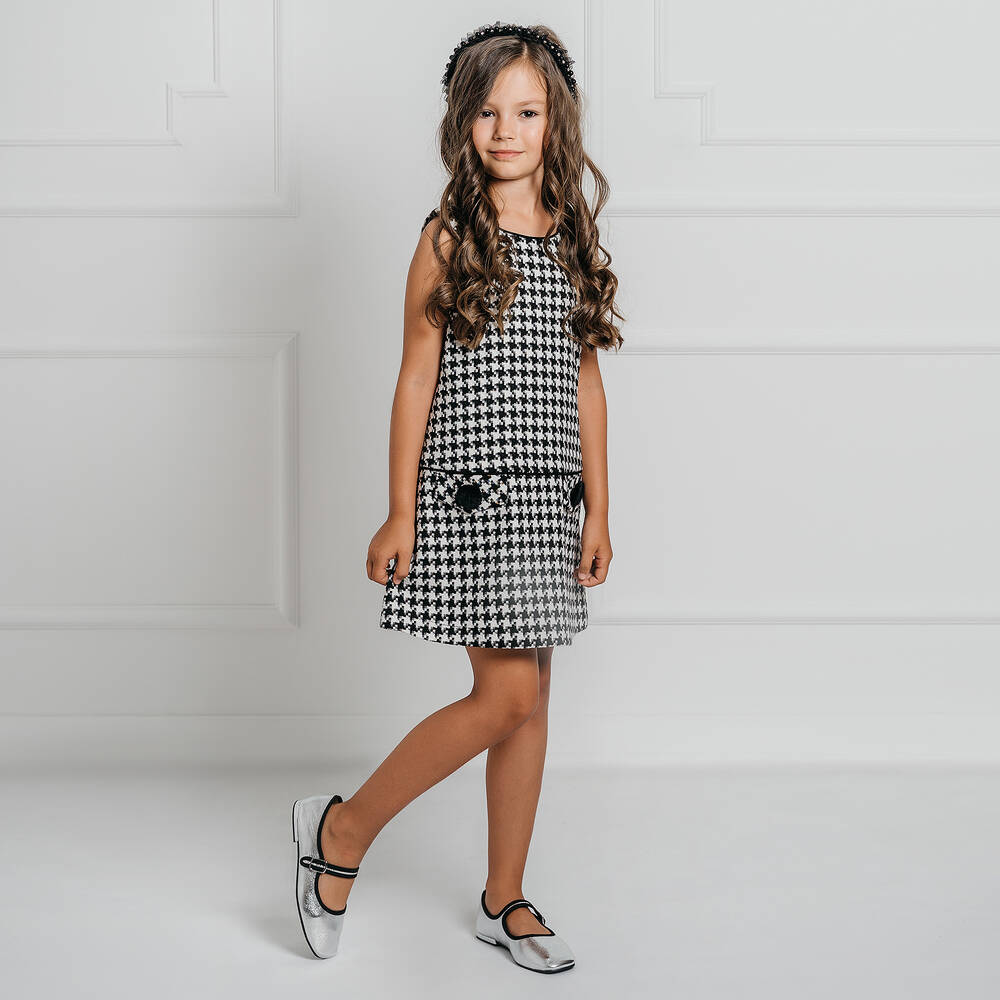 Giamo-Girls Houndstooth Dress | Childrensalon Outlet