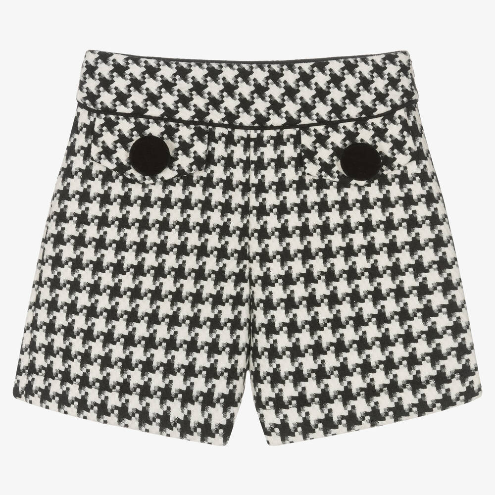 Giamo-Girls Houndstooth Shorts | Childrensalon Outlet