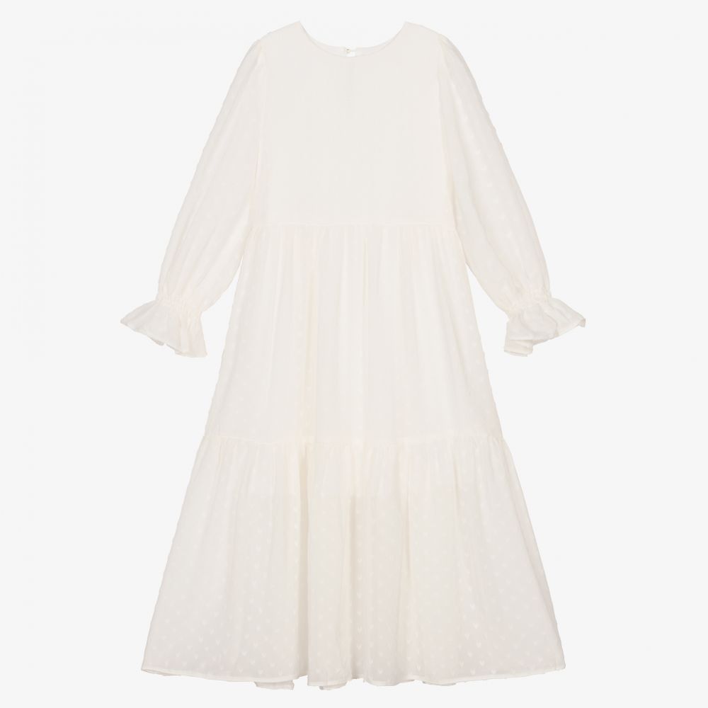 Ivory chiffon outlet maxi dress