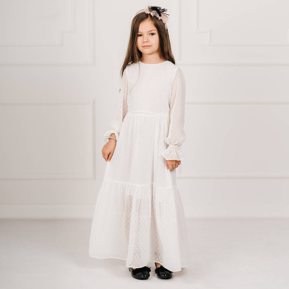 Giamo-Girls Ivory Maxi Dress | Childrensalon Outlet
