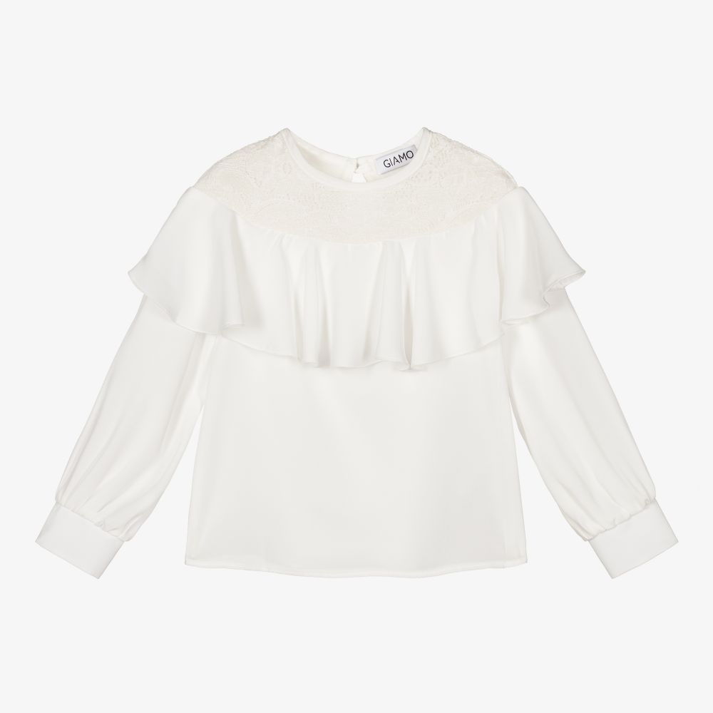 Giamo - Белая шифоновая блузка для девочек | Childrensalon