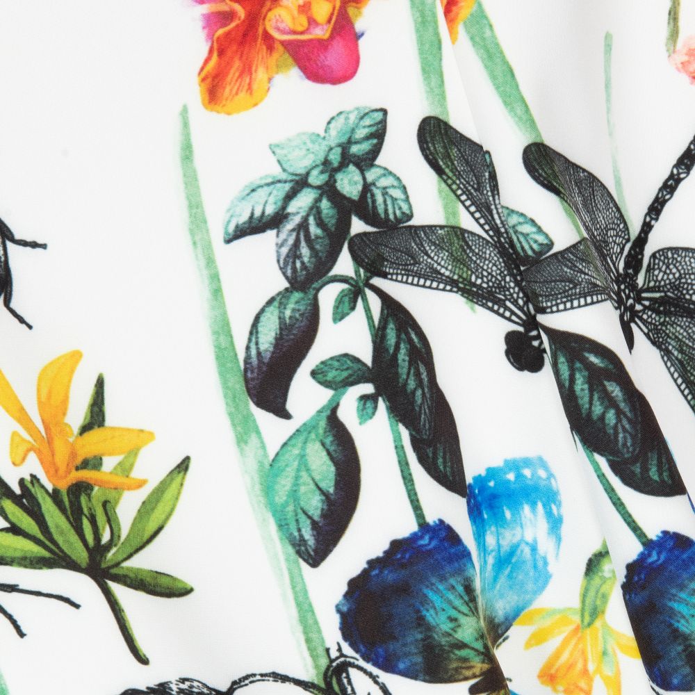 Giamo-Girls White Floral Skirt | Childrensalon Outlet