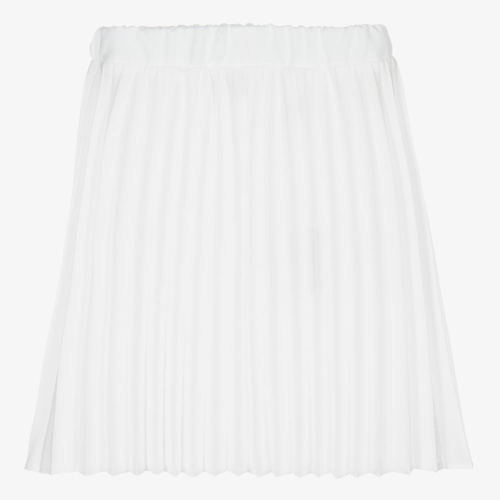 Giamo-Girls White Pleated Skirt | Childrensalon Outlet