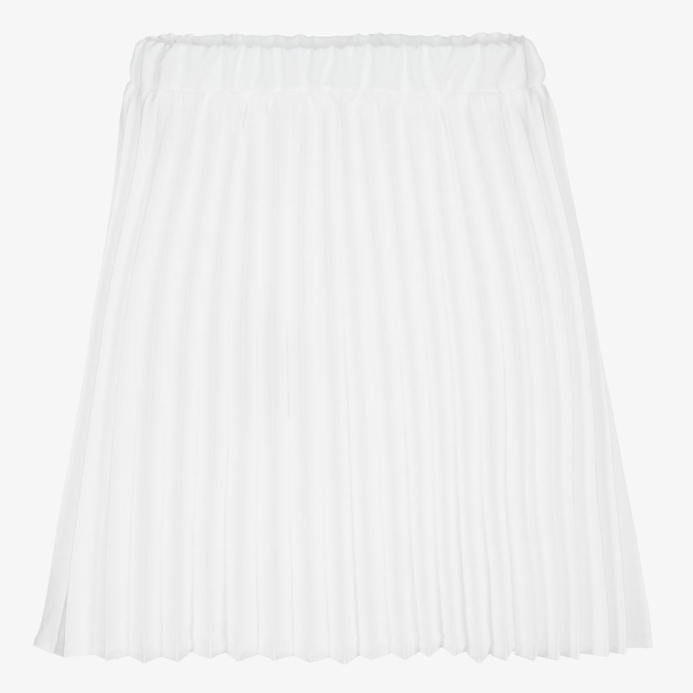 Giamo - Girls White Pleated Skirt | Childrensalon