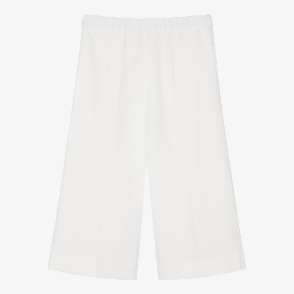 Giamo-Girls White Wide Leg Trousers | Childrensalon Outlet