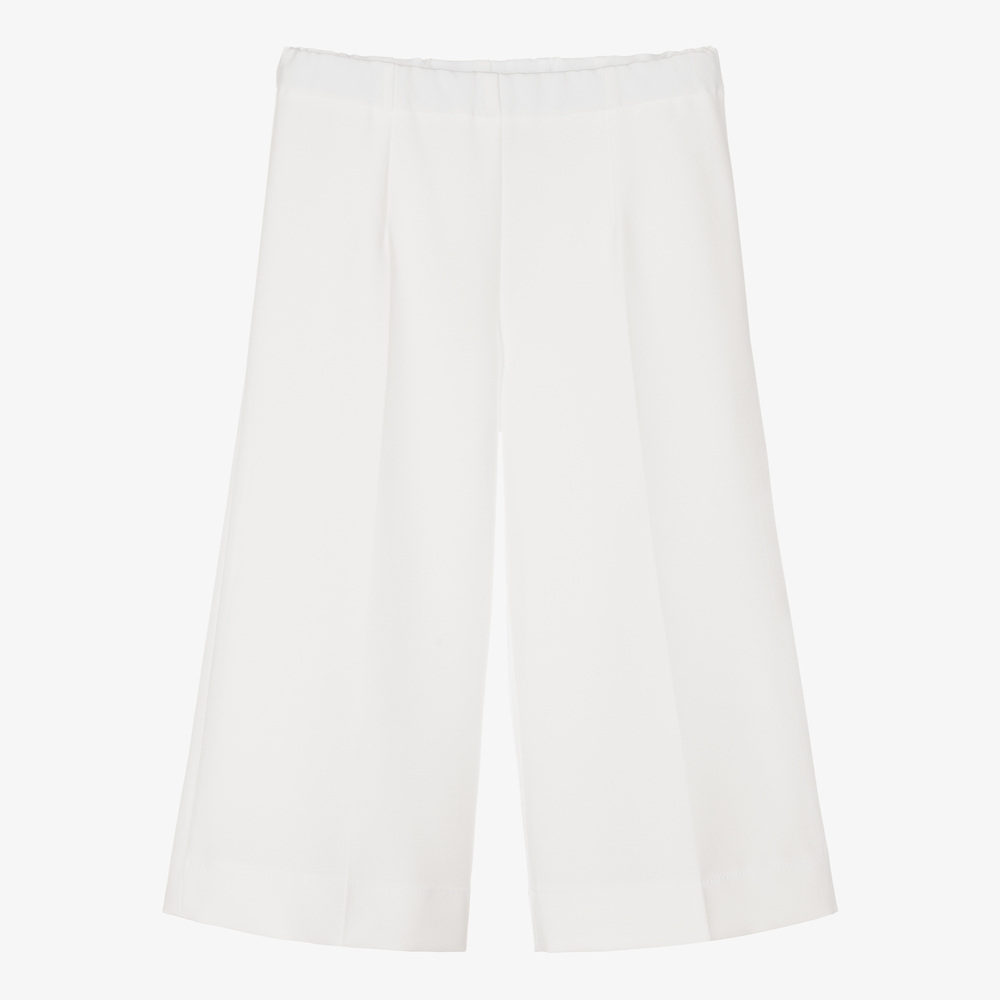 Giamo-Girls White Wide Leg Trousers | Childrensalon Outlet