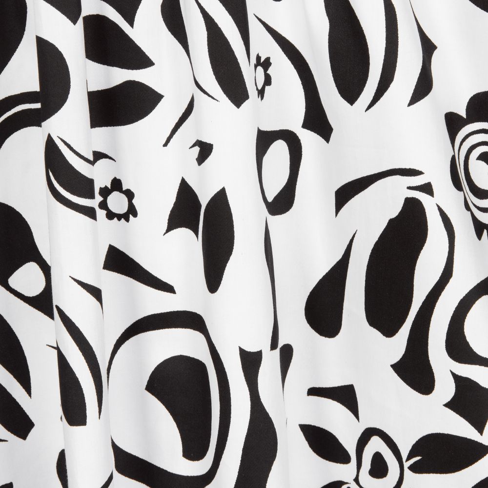 Giamo-White & Black Floral Dress | Childrensalon Outlet