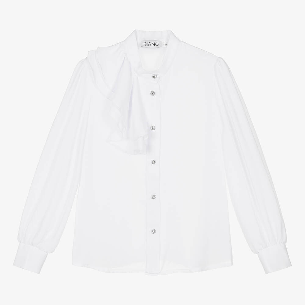 Giamo - Белая блузка из креп-шифона | Childrensalon