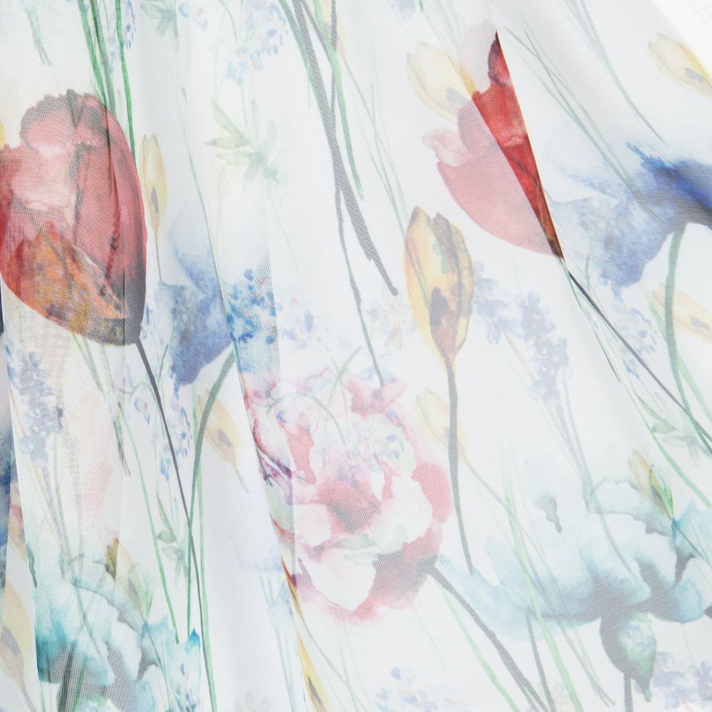 Giamo-White Floral Chiffon Dress | Childrensalon Outlet