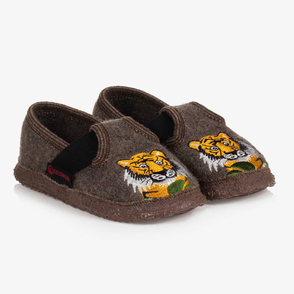 Giesswein - Chaussons marron laine garçon | Childrensalon