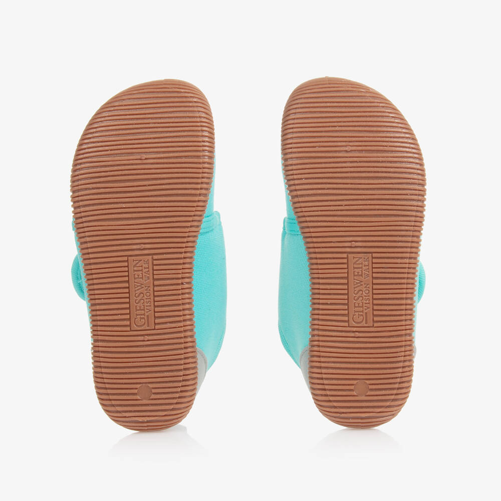 Giesswein-Girls Turquoise Cotton Unicorn Slippers | Childrensalon Outlet