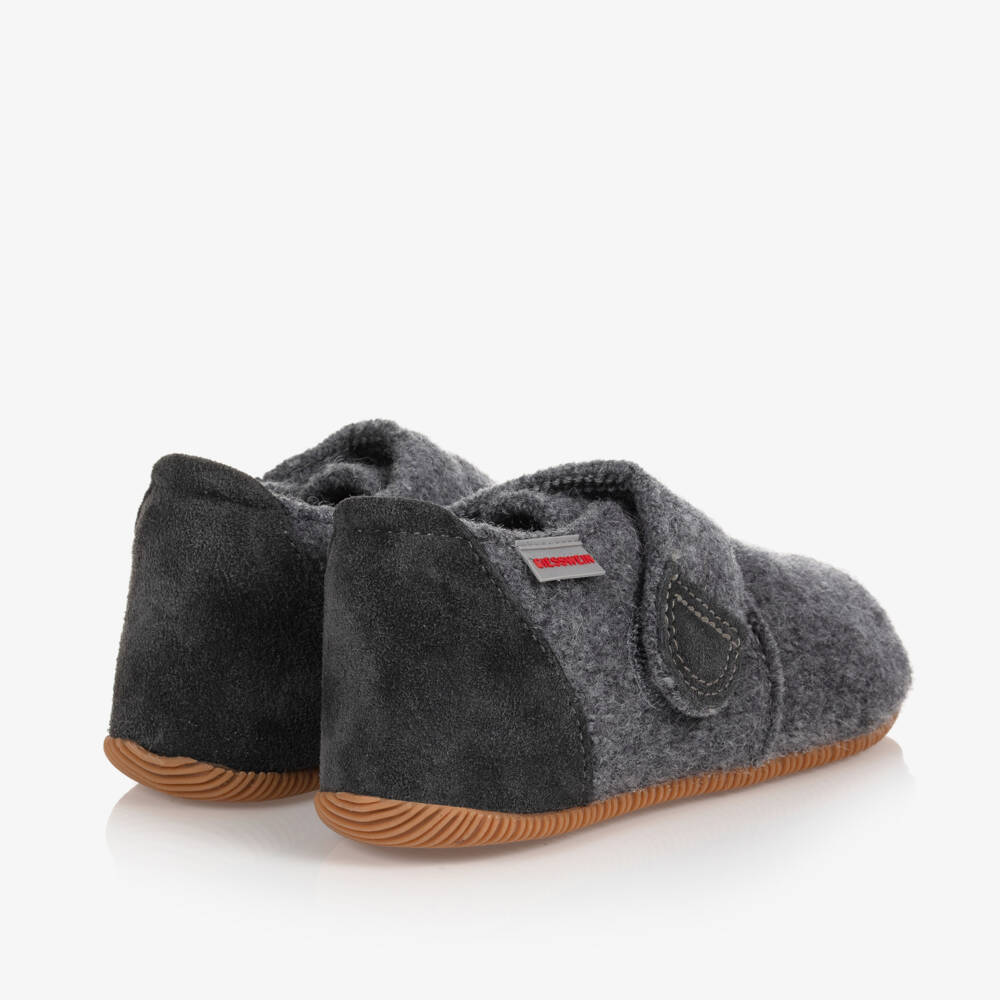 Giesswein-Grey Felted Wool Slippers | Childrensalon Outlet