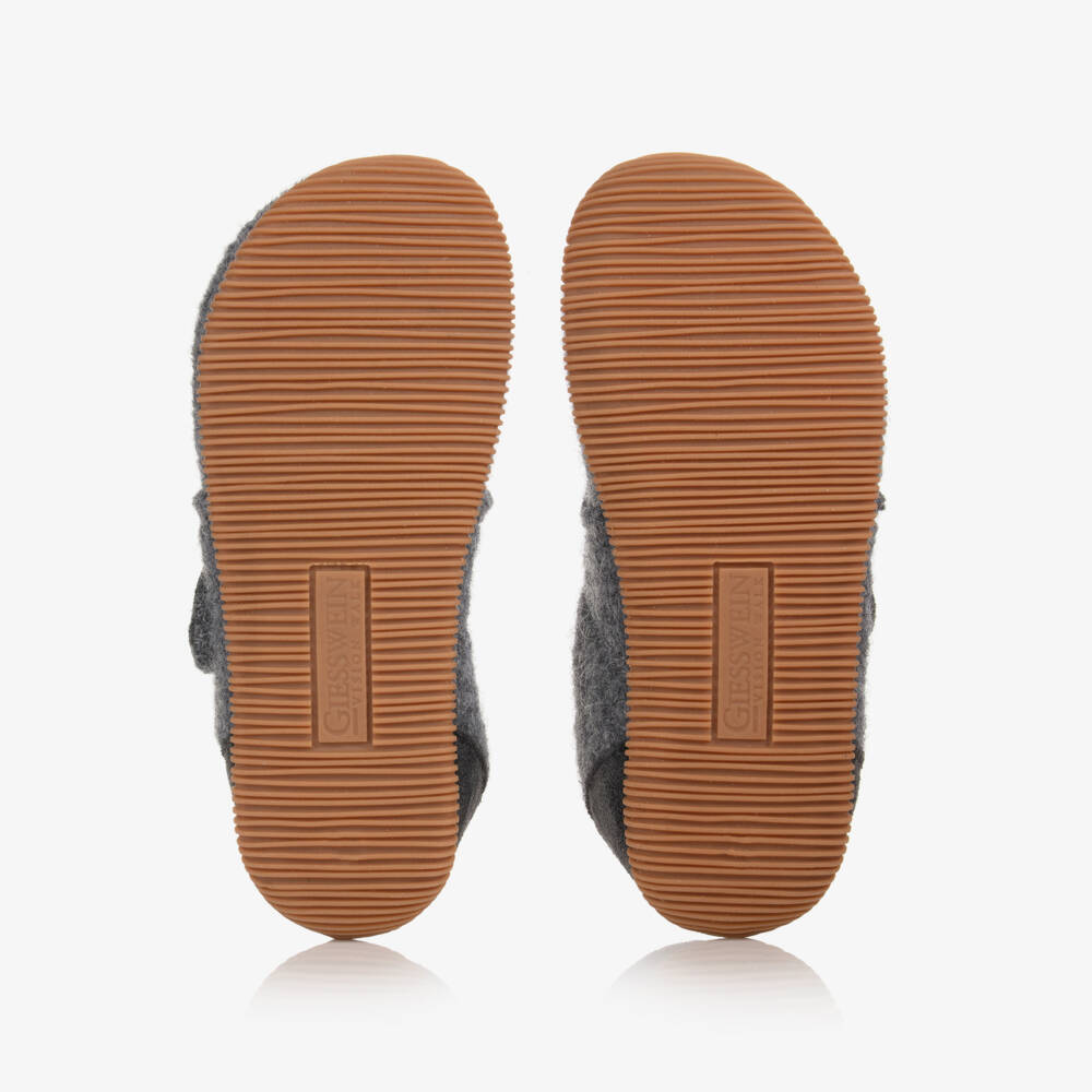 Giesswein-Grey Felted Wool Slippers | Childrensalon Outlet