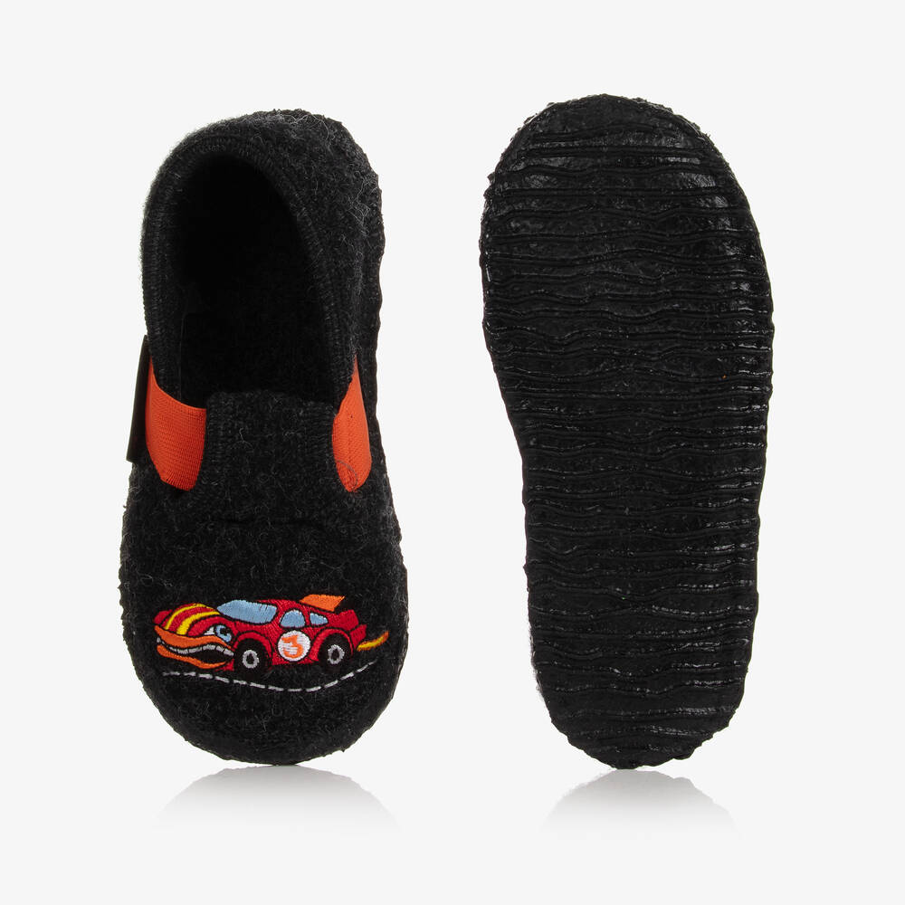 Giesswein Grey Wool Racing Car Slippers Childrensalon Outlet