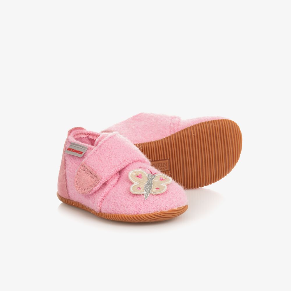 Giesswein - Pink Wool Felt Slippers | Childrensalon