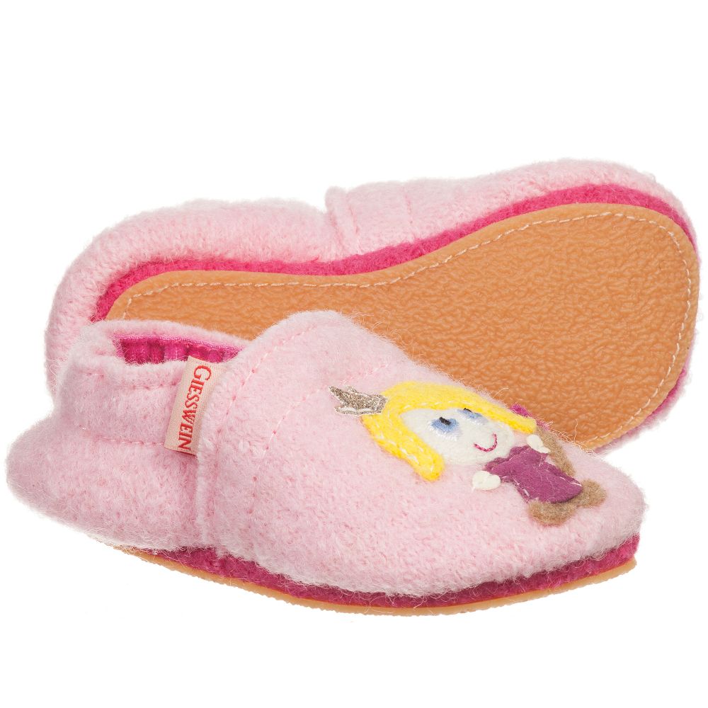 Giesswein - Pink Wool 'Princess' Pre-Walker Slippers | Childrensalon