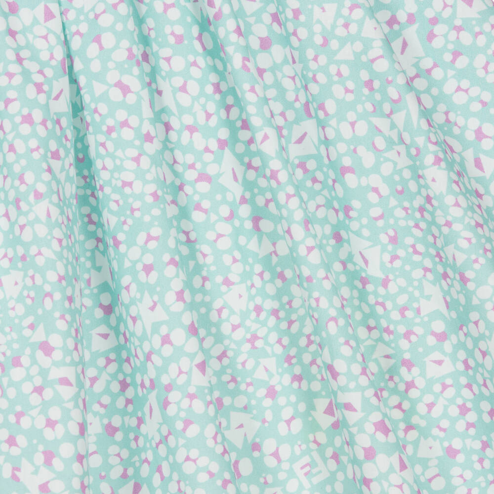 Fendi-Girls Aqua Blue Cotton Dress | Childrensalon Outlet
