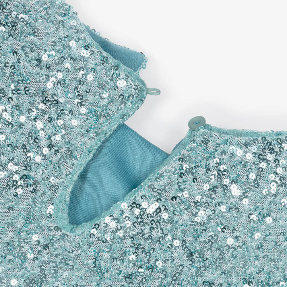 Abel & Lula-Girls Aqua Blue Sequin Skirt Set | Childrensalon Outlet