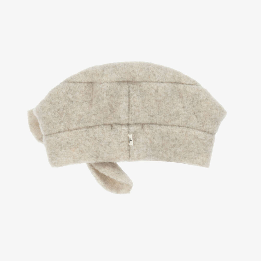 1 + in the family-Girls Beige Beret with Bow | Childrensalon Outlet