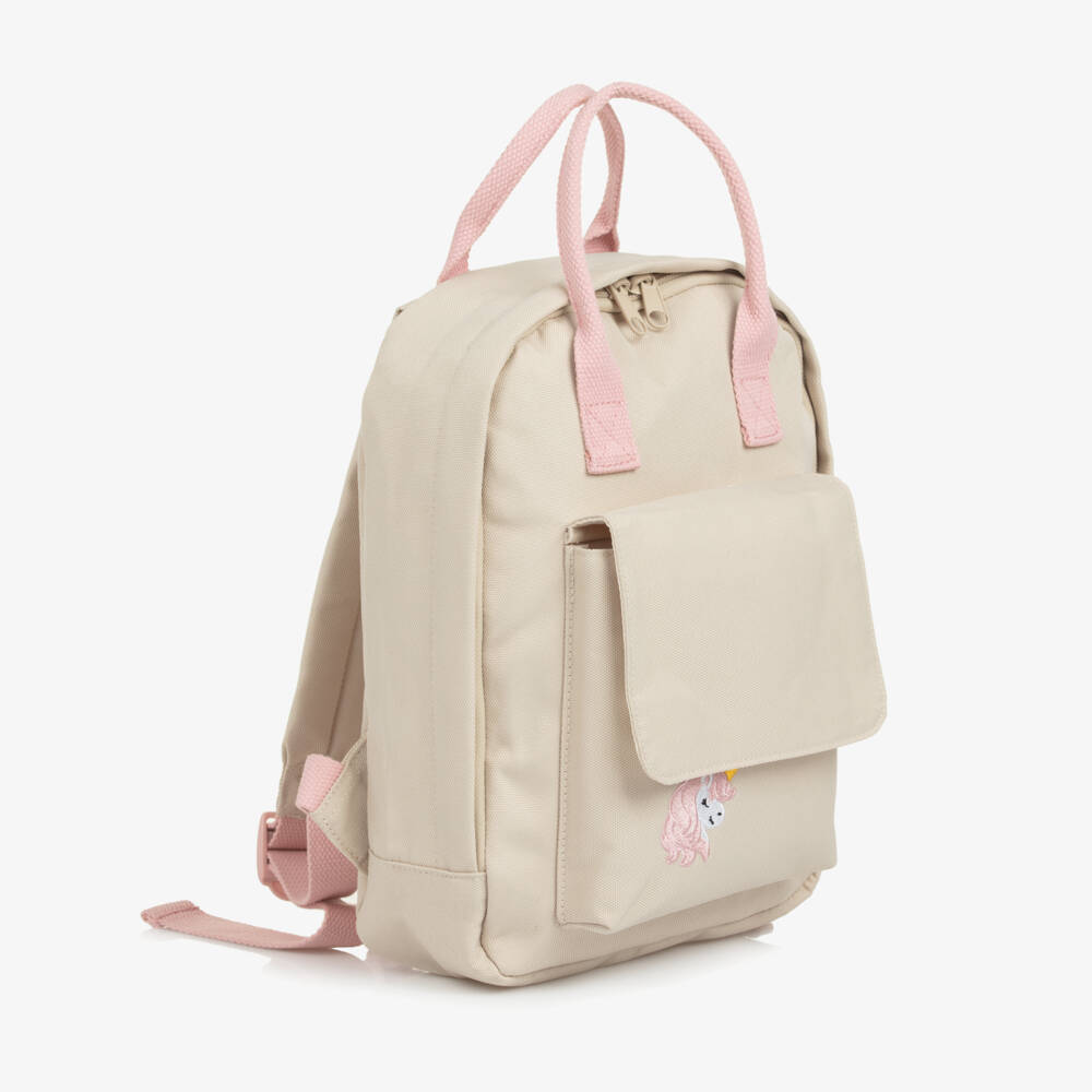 NAME IT-Girls Beige Canvas Unicorn Backpack (29cm) | Childrensalon Outlet