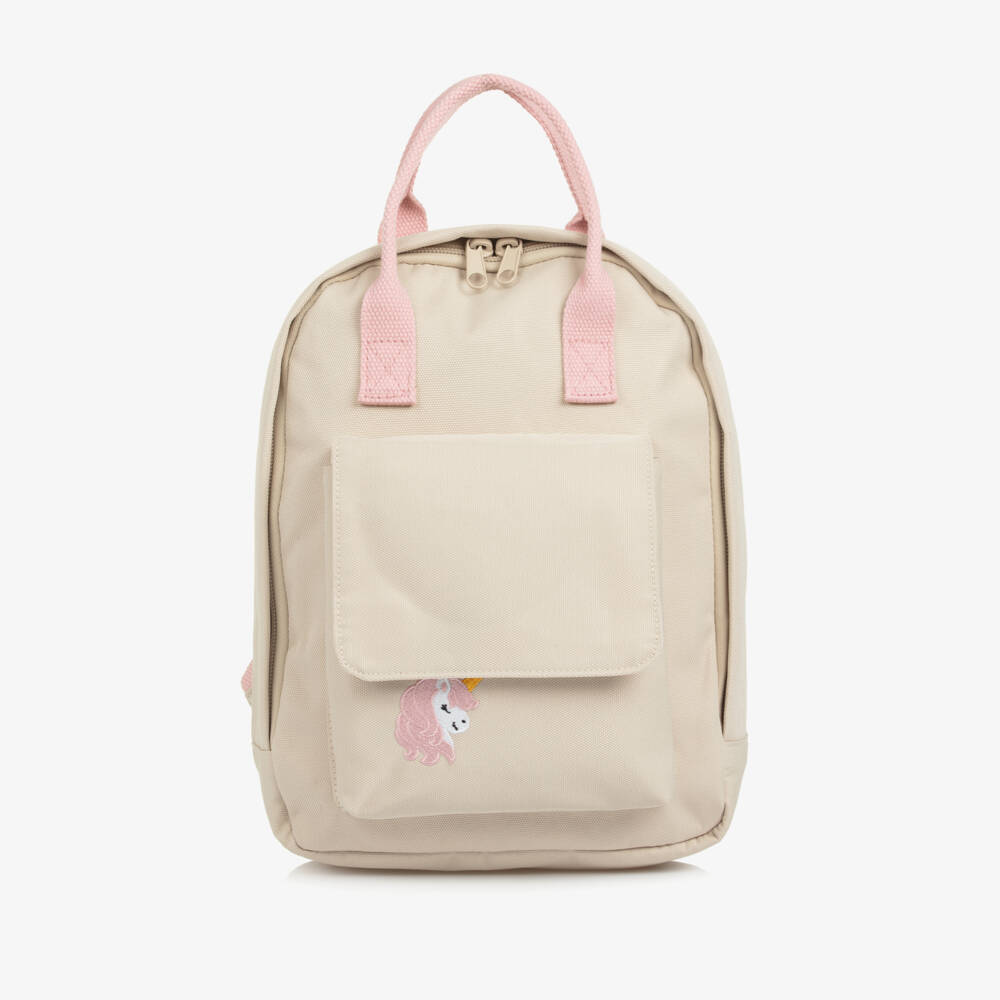 NAME IT-Girls Beige Canvas Unicorn Backpack (29cm) | Childrensalon Outlet