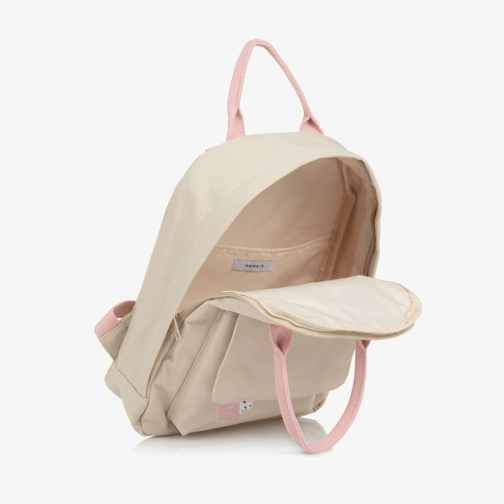NAME IT-Girls Beige Canvas Unicorn Backpack (29cm) | Childrensalon Outlet