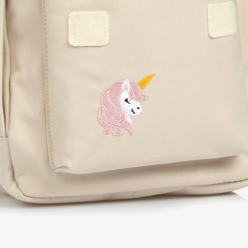 NAME IT-Girls Beige Canvas Unicorn Backpack (29cm) | Childrensalon Outlet