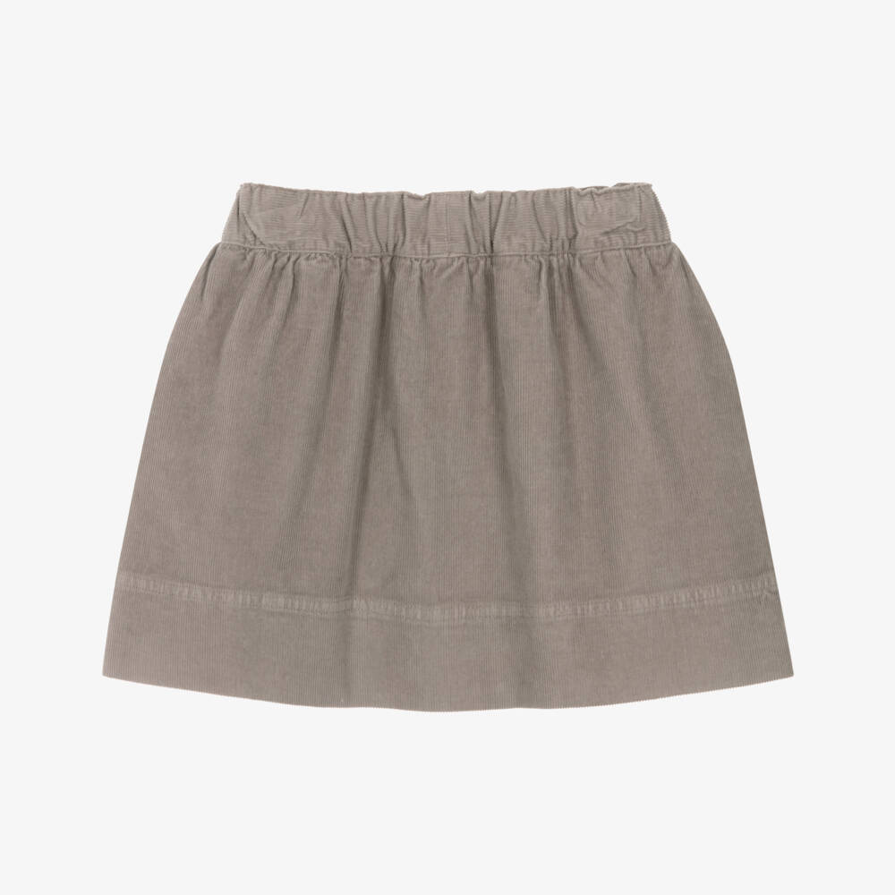 Il Gufo-Girls Beige Cotton Corduroy Skirt | Childrensalon Outlet
