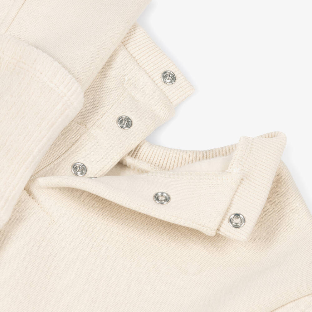 Mayoral-Girls Beige Cotton Tracksuit with Teddy Bear Pocket | Childrensalon Outlet