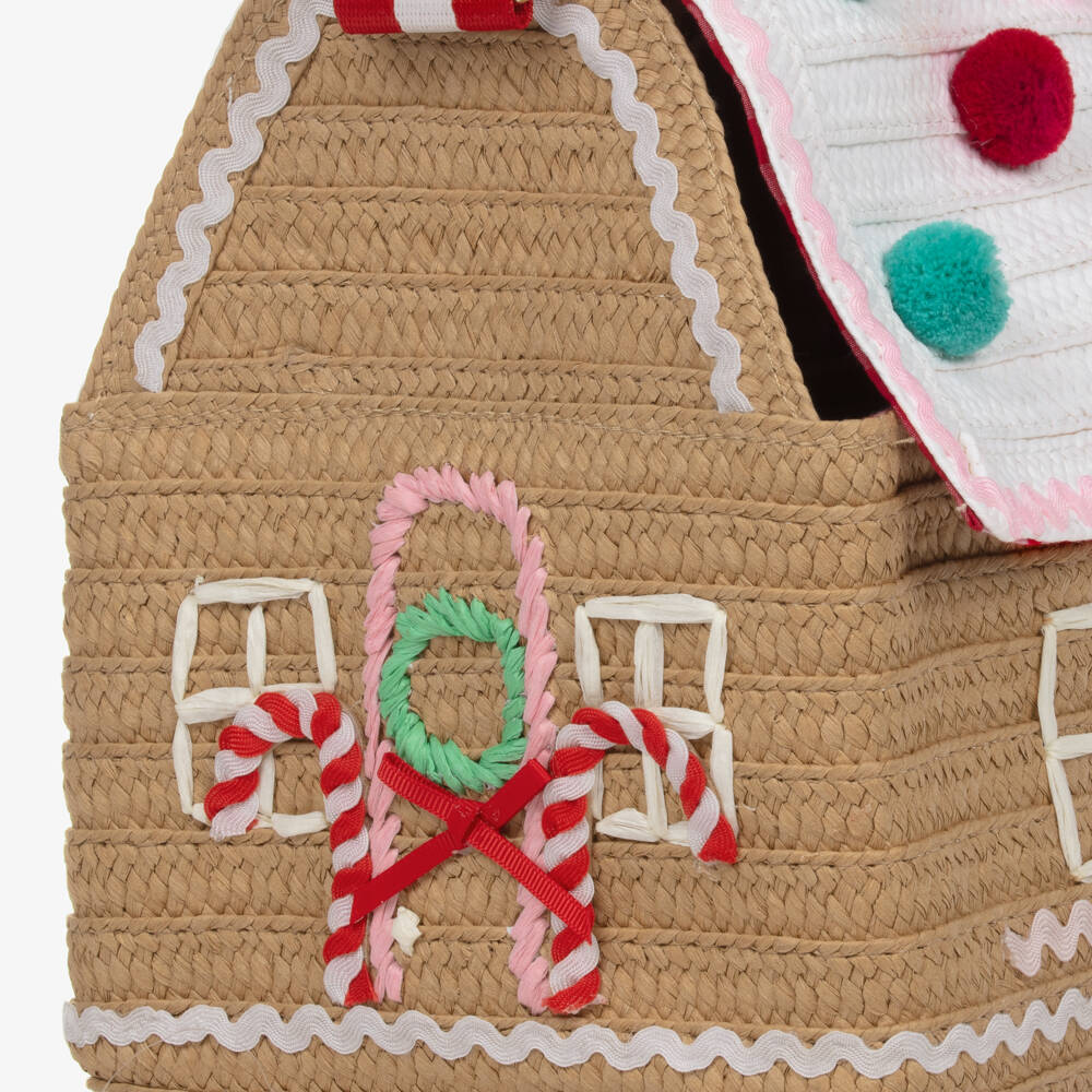 Meri Meri-Girls Beige Gingerbread House Bag (22cm) | Childrensalon Outlet