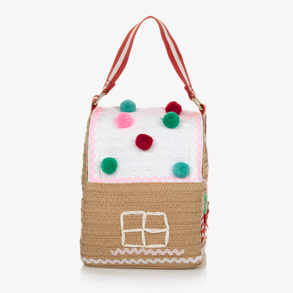 Meri Meri-Girls Beige Gingerbread House Bag (22cm) | Childrensalon Outlet