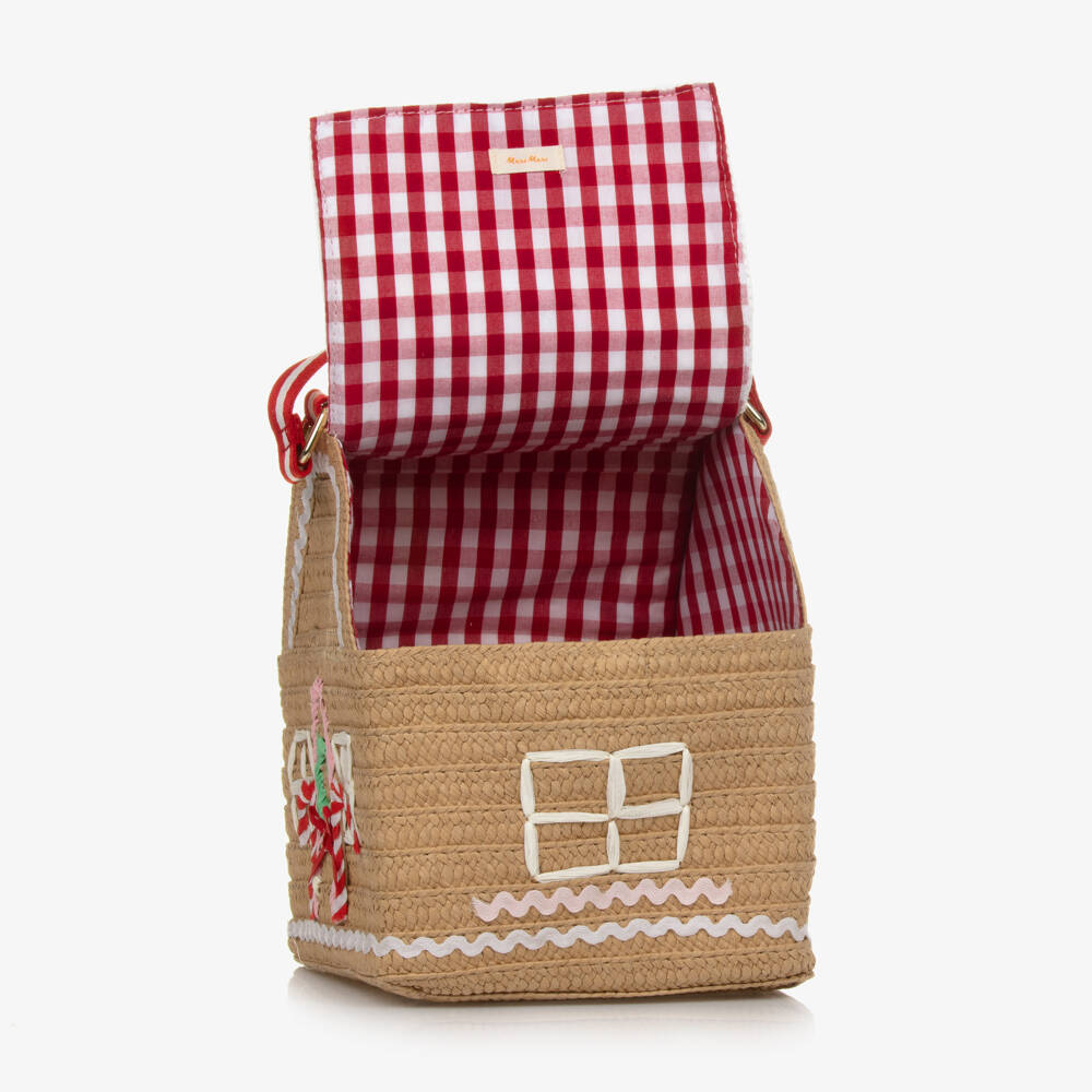 Meri Meri-Girls Beige Gingerbread House Bag (22cm) | Childrensalon Outlet