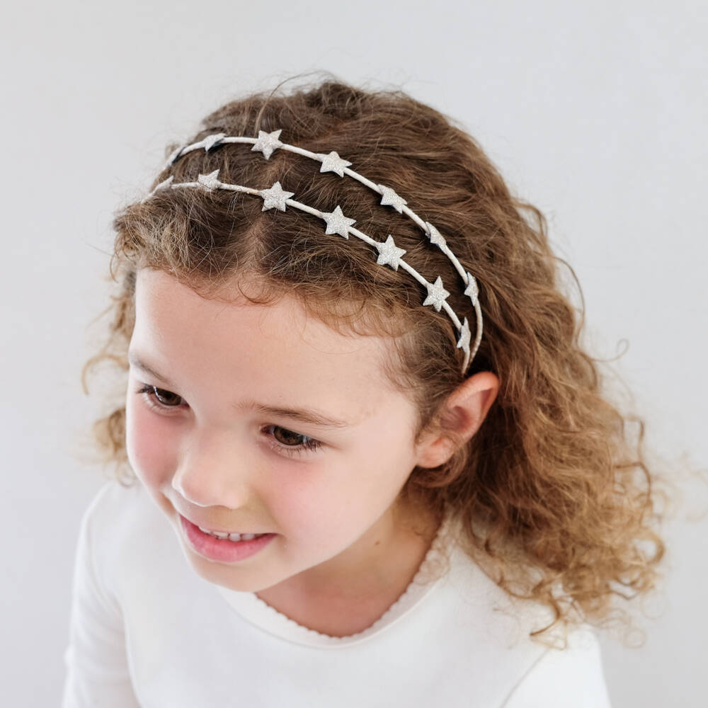 Mimi & Lula-Girls Beige & Gold Star Double Hairband | Childrensalon Outlet