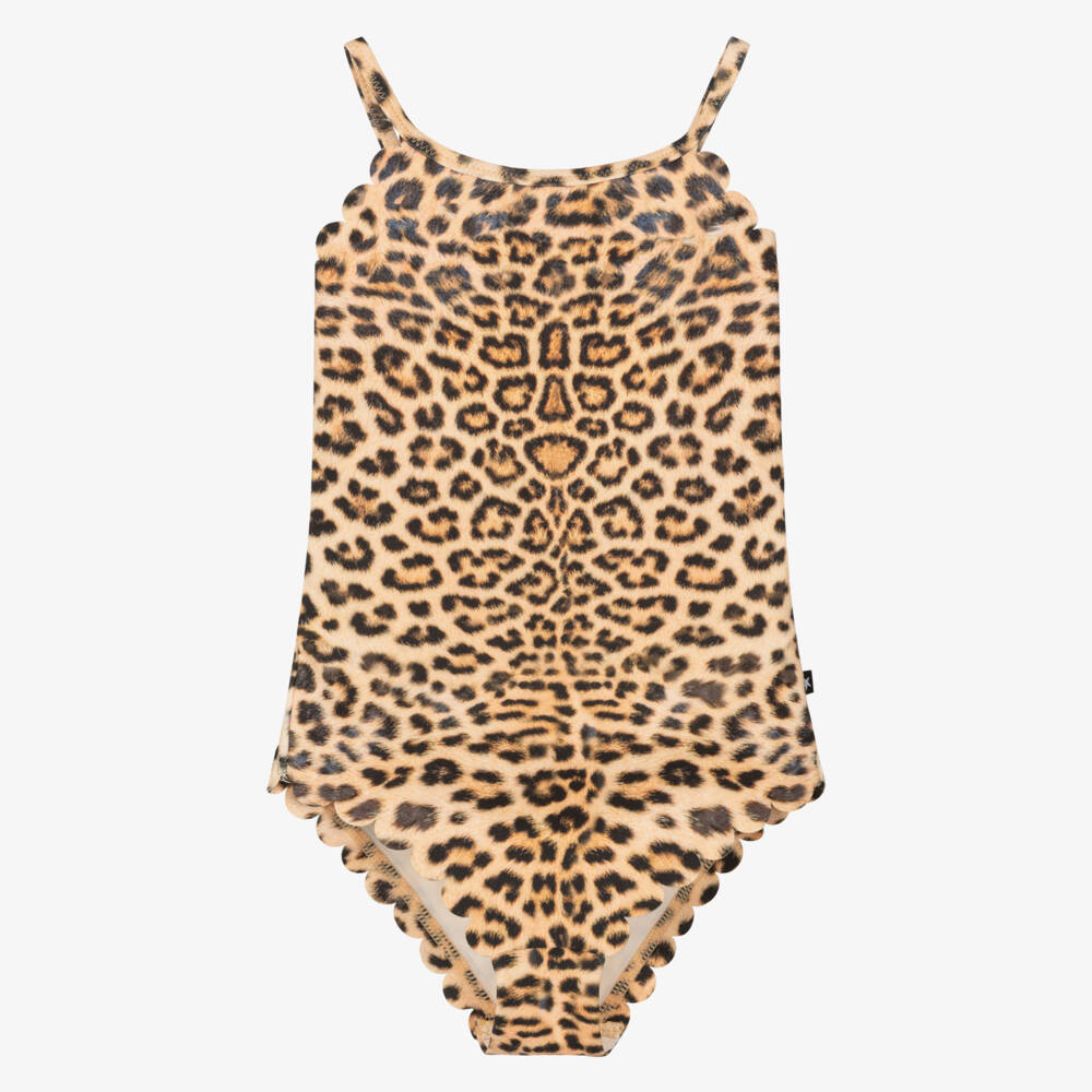 Molo-Купальник бежевый с леопардовым принтом для девочек | Childrensalon Outlet