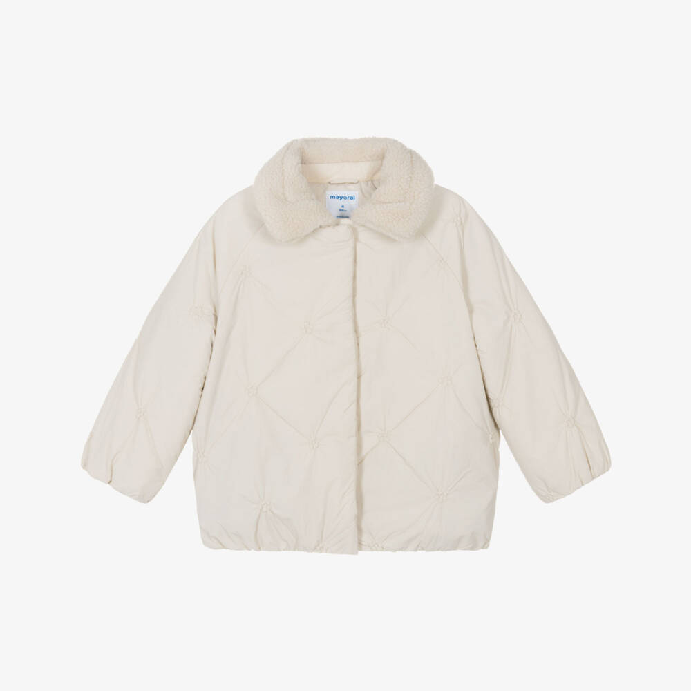 Mayoral-جاكيت شيربا مبطن بيج للبنات | Childrensalon Outlet