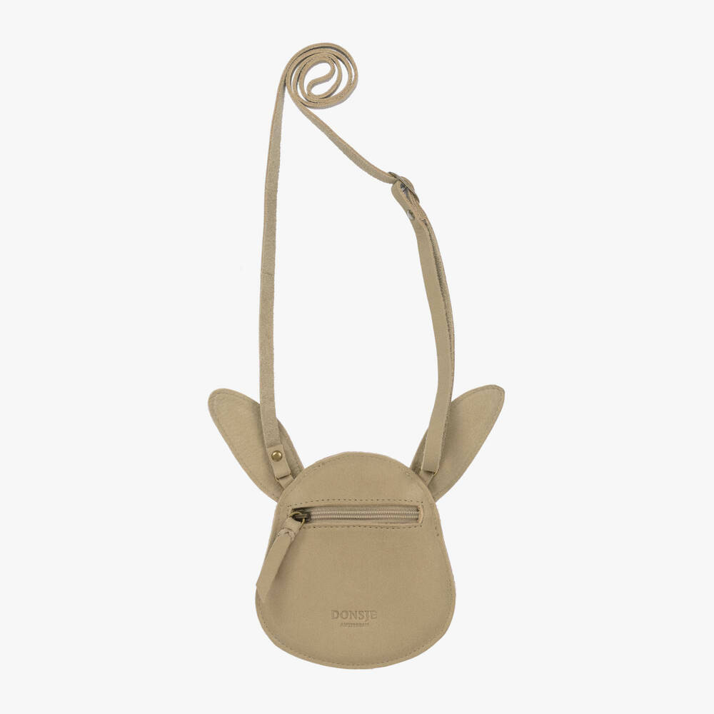 Donsje-Girls Beige Suede Bunny Purse (11cm) | Childrensalon Outlet
