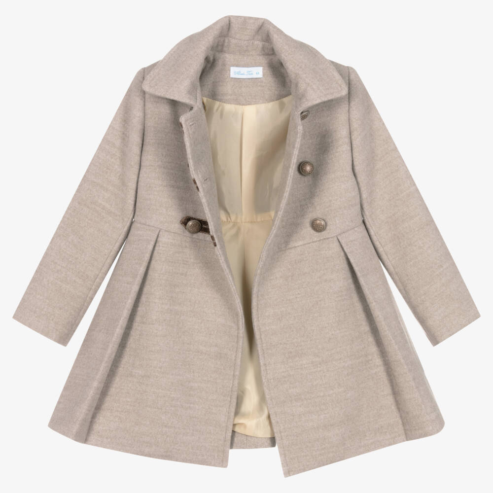 Abuela Tata-Girls Beige Traditional Coat | Childrensalon Outlet