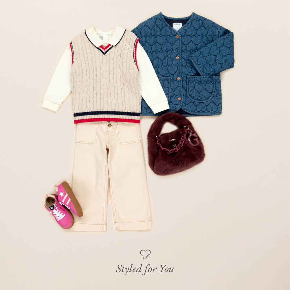 Mayoral-Girls Beige Wide Leg Jeans with Buttons | Childrensalon Outlet