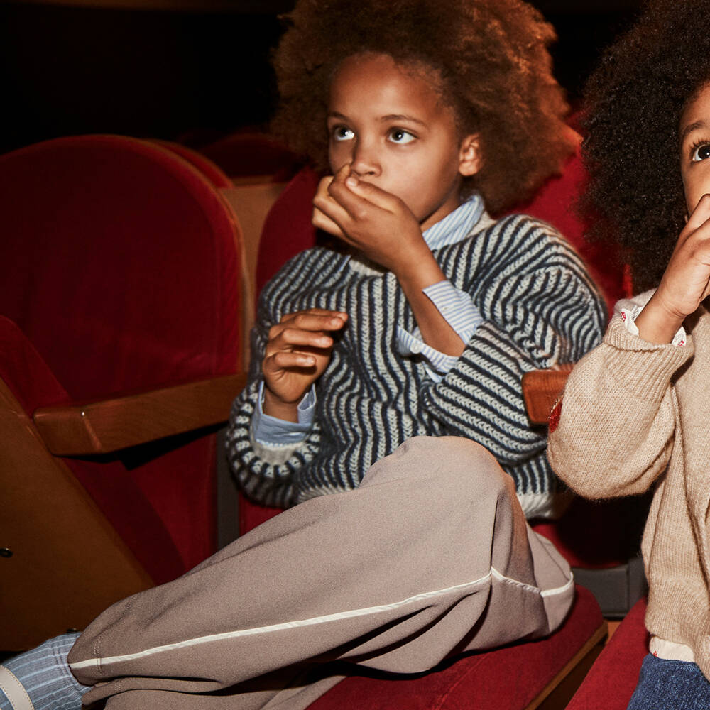 Mayoral-بنطلون بيج واسع للبنات مع حواف أنيقة | Childrensalon Outlet