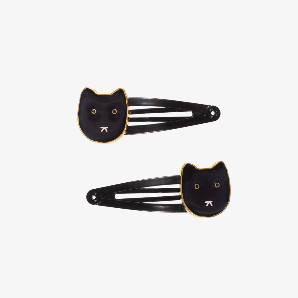 Bonpoint-Girls Black Cat Hairclips (2 Pack) | Childrensalon Outlet