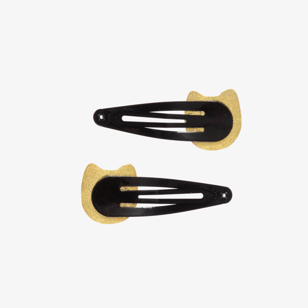 Bonpoint-Girls Black Cat Hairclips (2 Pack) | Childrensalon Outlet