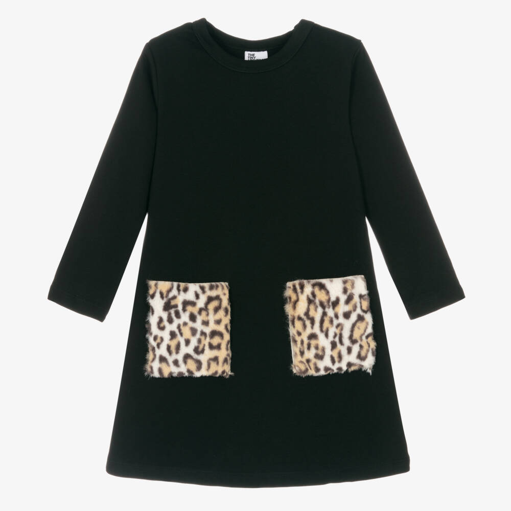 The Tiny Universe-Girls Black Cotton Jersey Dress | Childrensalon Outlet
